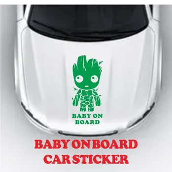 Langru Tall Baby Groot Board Настройки на винил стикер-винетка Забавни стикери за кола Творчески декор на Аксесоари за Автомобили Jdm